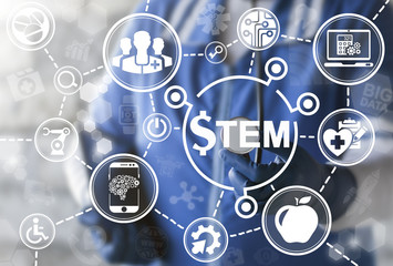 STEM medicine health care medicine concept. Science Technology Engineering Mathematics healthcare...