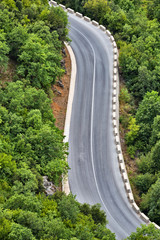 Mountain asphalt road in Meteora Greece