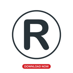 R letter icon vector
