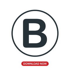 B letter icon vector