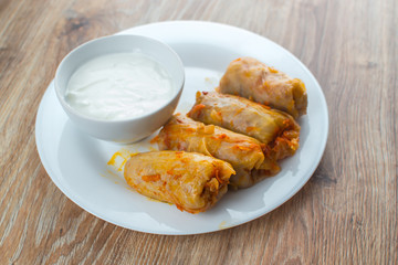 Homemade cabbage rolls