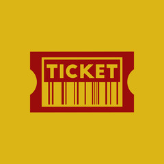 movie ticket Vector illustration in flat style cinema ticket with barcode