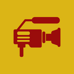Video camera icon. Media symbol. Flat design. Camera with Microphone