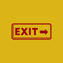 exit way sign Vector illustration in flat style exit lamp in cinema