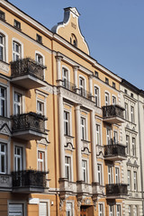 Art Nouveau facade of the building  in Poznan.