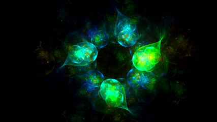 3D rendering abstract fractal light background