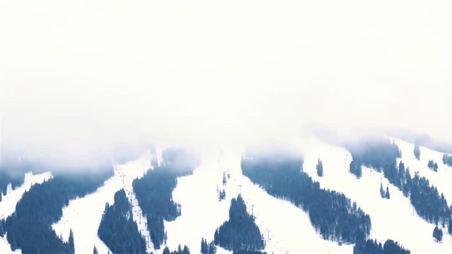 Colorado mountains covered in snow in the Winter