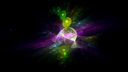 3D rendering abstract fractal light background