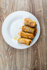 Homemade cabbage rolls
