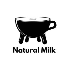 Milk cup. Vector illustration isolated on white