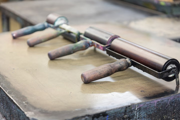 Walzen auf Litographiestein