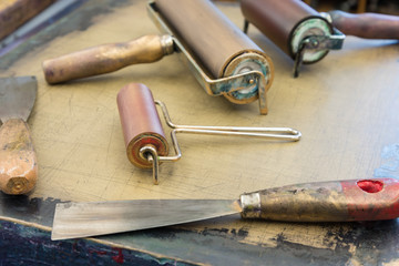 Walzen auf Litographiestein