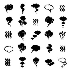 Smoking and steaming silhouettes isolated on white background. Vector illustration © vectortatu