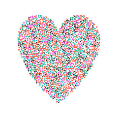 Illustration of big heart shape filled with hearts
