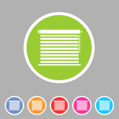 Window louvers, plisse, jalousie, blinds, rolls, vertical, horizontal, symbols, icons.