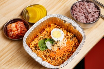 buldak bokkeum myeon. spicy chicken ramen