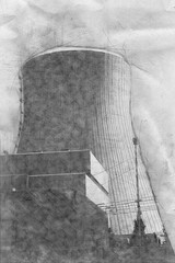 Sketch of a cooling tower