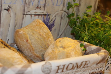 bread, fresh bread, home sweet home, bakery, home made bread, oregano, bread in the basket, 