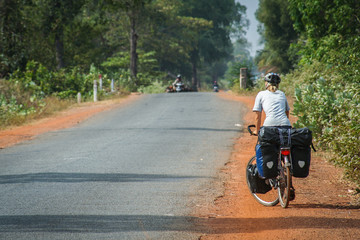 Obraz premium Cycle touring in Cambodia