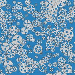 Seamless pattern of gears. Vector