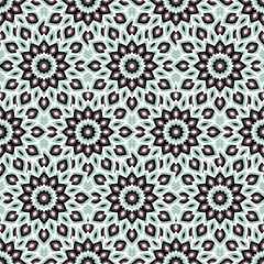 Arabic ornament with abstract flowers