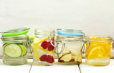 Healthy Spa Water with Fruit and vegetable. and orange spa water