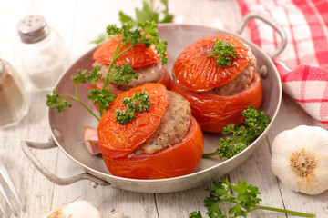 baked tomato filled with meat