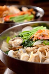 haemul kalguksu.  Noodle Soup with Seafood