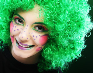 Naklejka premium crazy woman Young woman. Closeup.