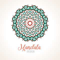 Vector madala, round ornament