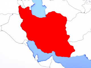 Iran in red on map