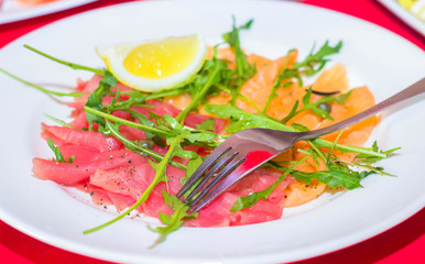 beautifully served food in a restaurant