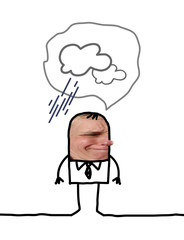 Cartoon people - Pessimistic man