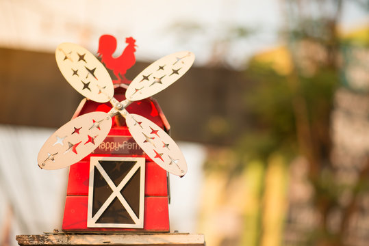 Close Up Of Red Bird House