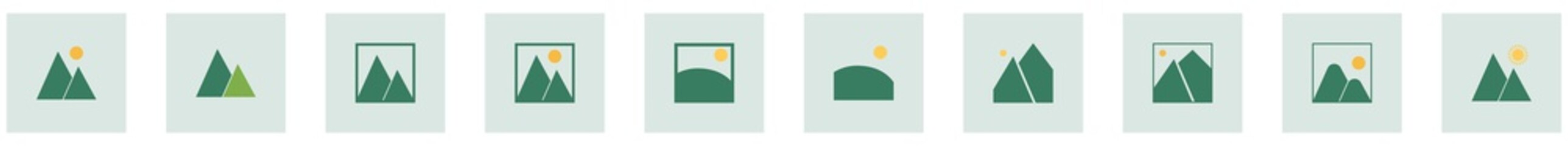 Landscape_Picture icon - Flat design, glyph style icon - Small colored