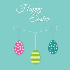 Happy easter background. Holiday background with eggs. Vector illustration.