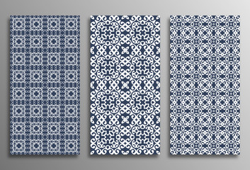 Set vintage universal different seamless eastern patterns