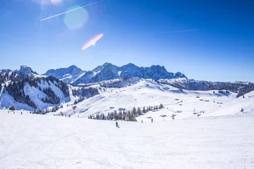 Raamstickers Skigebiet in den Alpen © mmphoto
