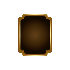 golden border with decorative heraldic curved rectangle frame design vector illustration