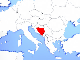Bosnia in red on map