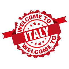 Welcome to Italy stamp.Sign.Seal.Logo