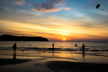 Fototapeta premium Sunset in Pantai Tengah beach, Langkawi, Malaysia..