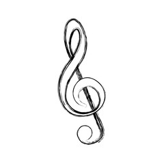 Obraz premium blurred silhouette sign music treble clef vector illustration