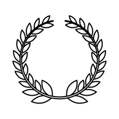 Obraz na płótnie Canvas wreath leafs crown emblem vector illustration design