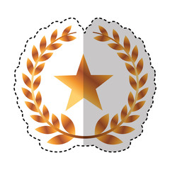 wreath leafs crown emblem vector illustration design