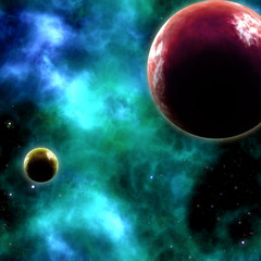 Obraz na płótnie Canvas Planets and nebula in Universe 