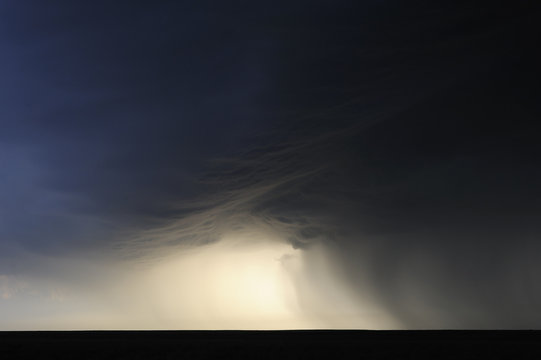 Storm clouds over Cherniye Zemli (Black Earth) Nature Reserve, Kalmykia, Russia, May 2009