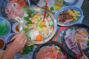 Family marty with sukiyaki
