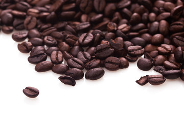 roasted coffee beans, can be used as a  texture - the beautiful isolated food background