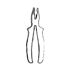 blurred silhouette nippers icon tool vector illustration